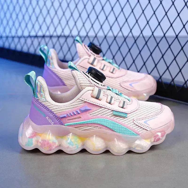 Children's Sports Rotating Buckle Single Mesh Shoes - Velora