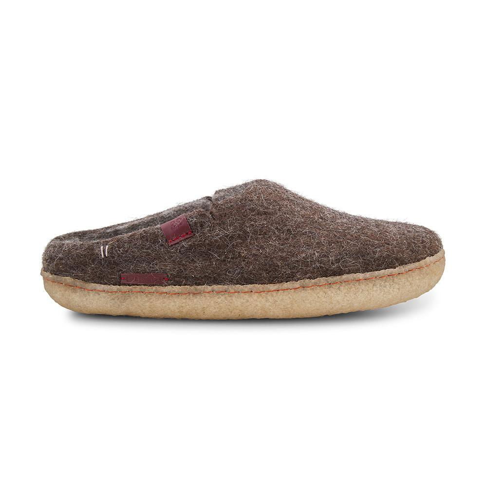 Classic Slipper - Brown with Rubber - Velora Luxury Fashion