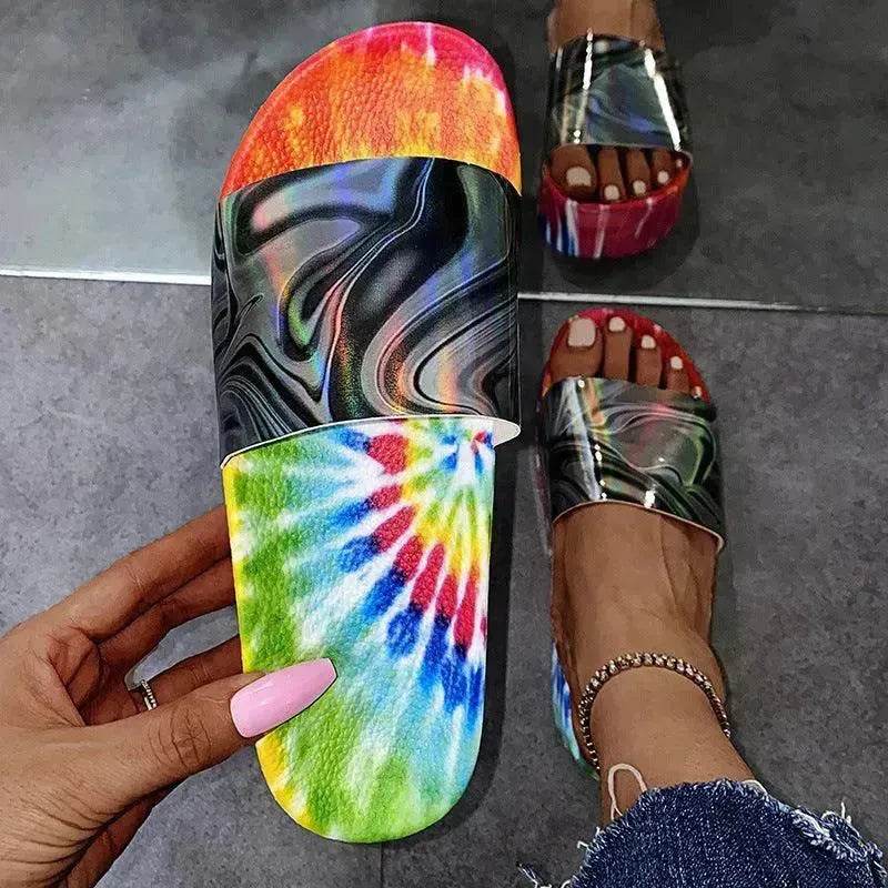 Color Printing Plus Size Slippers Women Platform Sandals And Slippers Beach Shoes Women - Velora