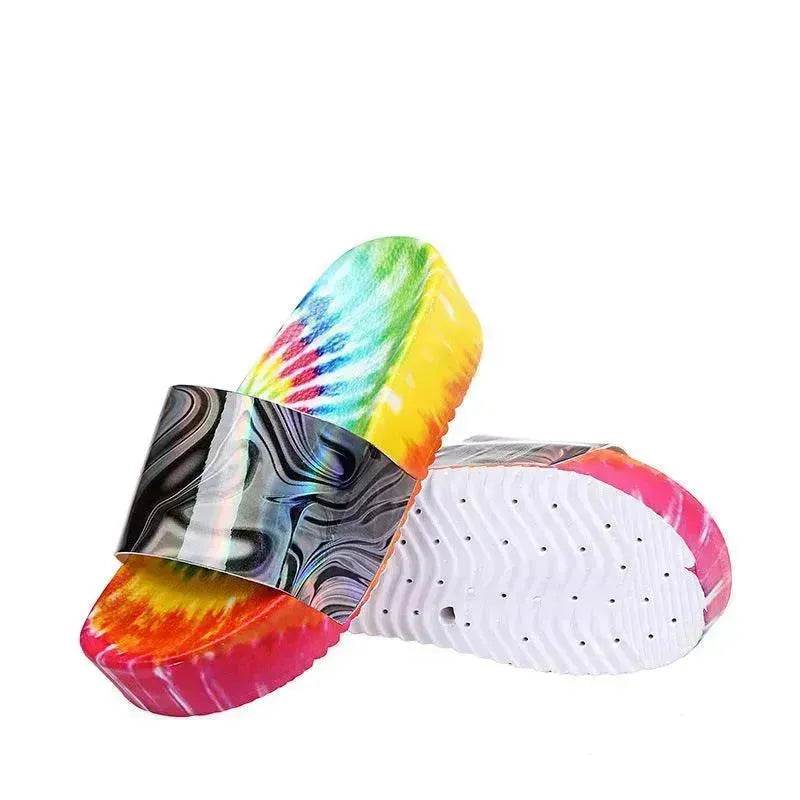 Color Printing Plus Size Slippers Women Platform Sandals And Slippers Beach Shoes Women - Velora