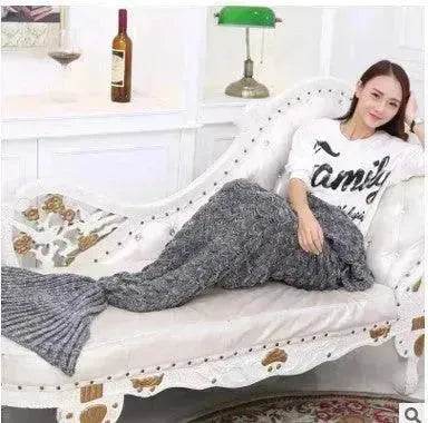 Creative Winter Woolen Mermaid Tail Sofa Blanket - Velora
