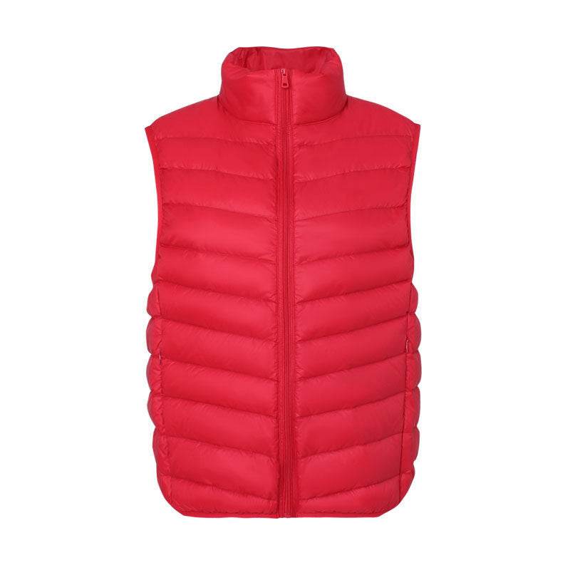 Stand Collar Outer Wear Slimming Plus Size Down Vest Vest - Velora