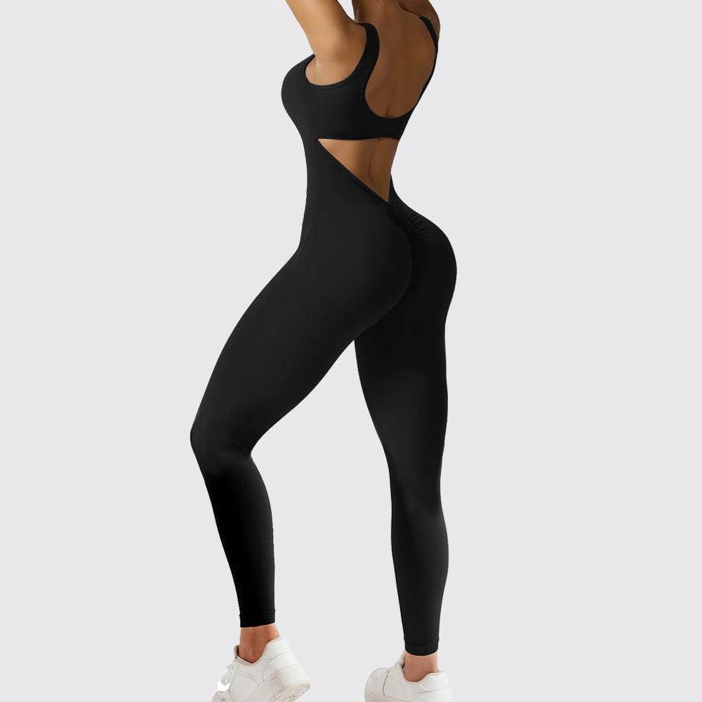 Women Sleeveless Flare Jumpsuits Fitness Yoga Long Pants - Velora