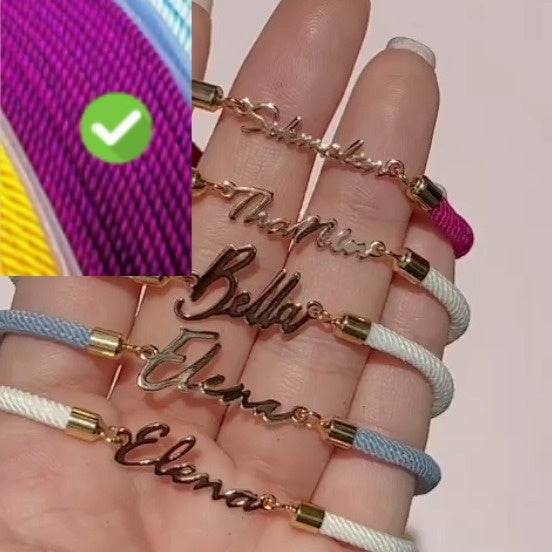 Personalized Colorful Rope Chain Custom Name Bracelet Personalized Adjustable Name Jewelry For Girls - Velora