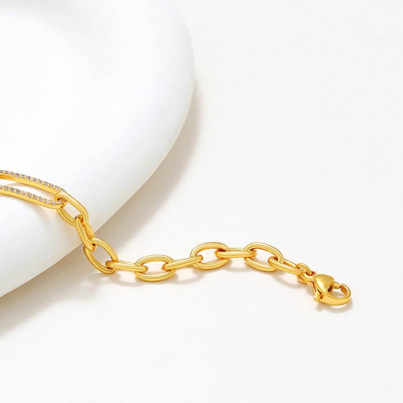 European And American Fashion Metal Thick Chain Bracelet Female Light Luxury Minority - Velora