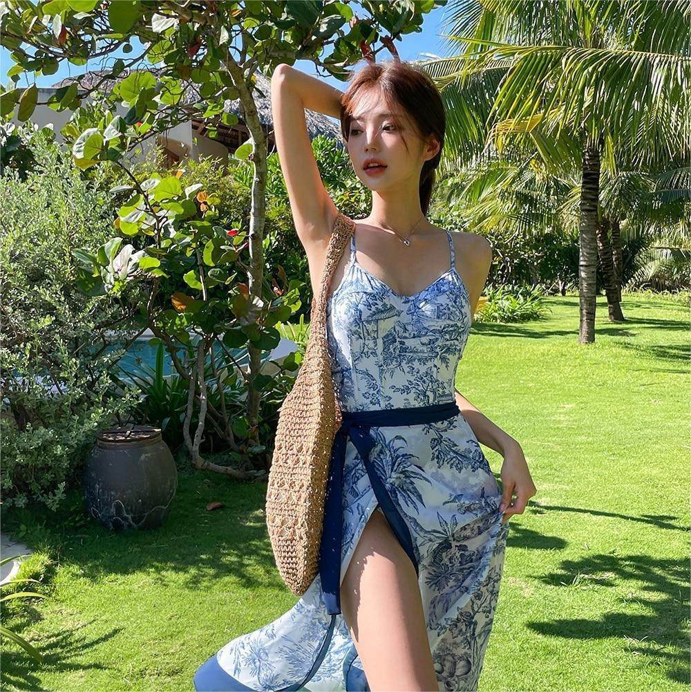New Retro Printed One-piece Swimming - Velora