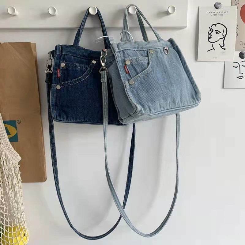 Sophisticated Mini Denim Bag Versatile Portable - Velora