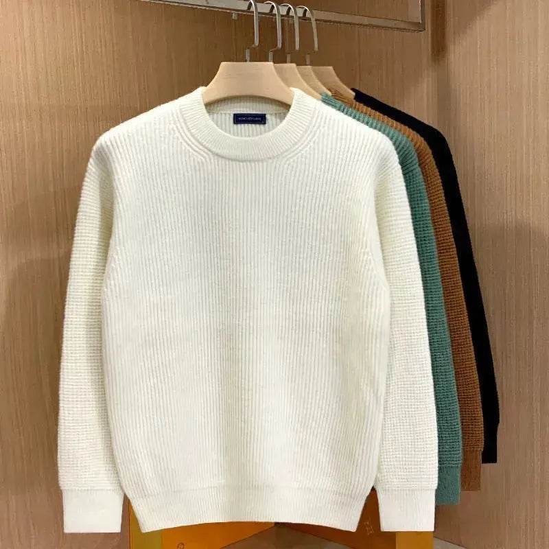 Autumn Fashion Knitted Woolen Thick Round Neck Pullover Sweater for men - Velora