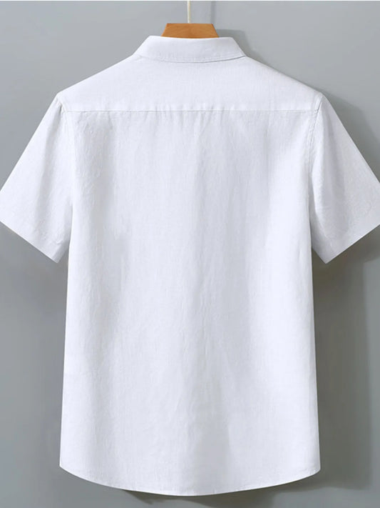 Men's Full Size Short Sleeve Button-Up Shirt Plus Size - Velora