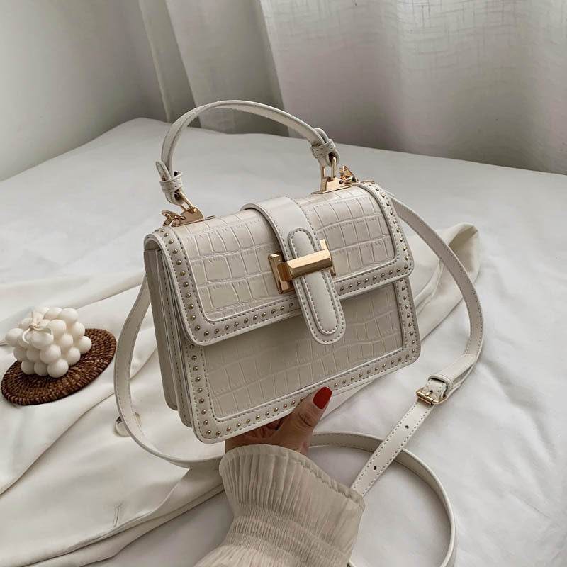 Women Fashion Rivet Leather crossbody Bag for Women Flap Handbag - Velora