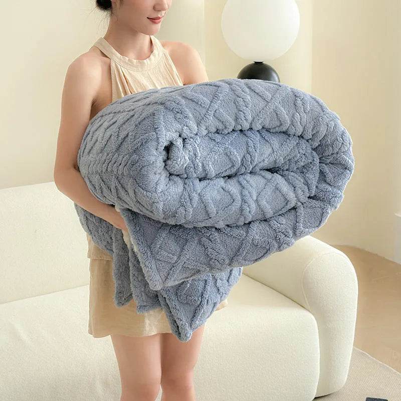 Single-layer Double-sided Tower Velvet Sofa Cover Soft Winter Blanket