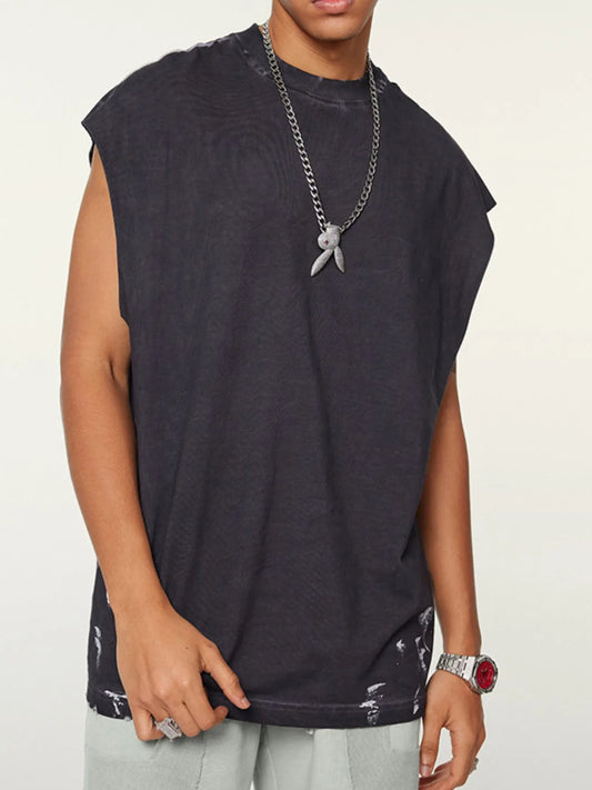 Men's Distressed Round Neck Tank - Velora