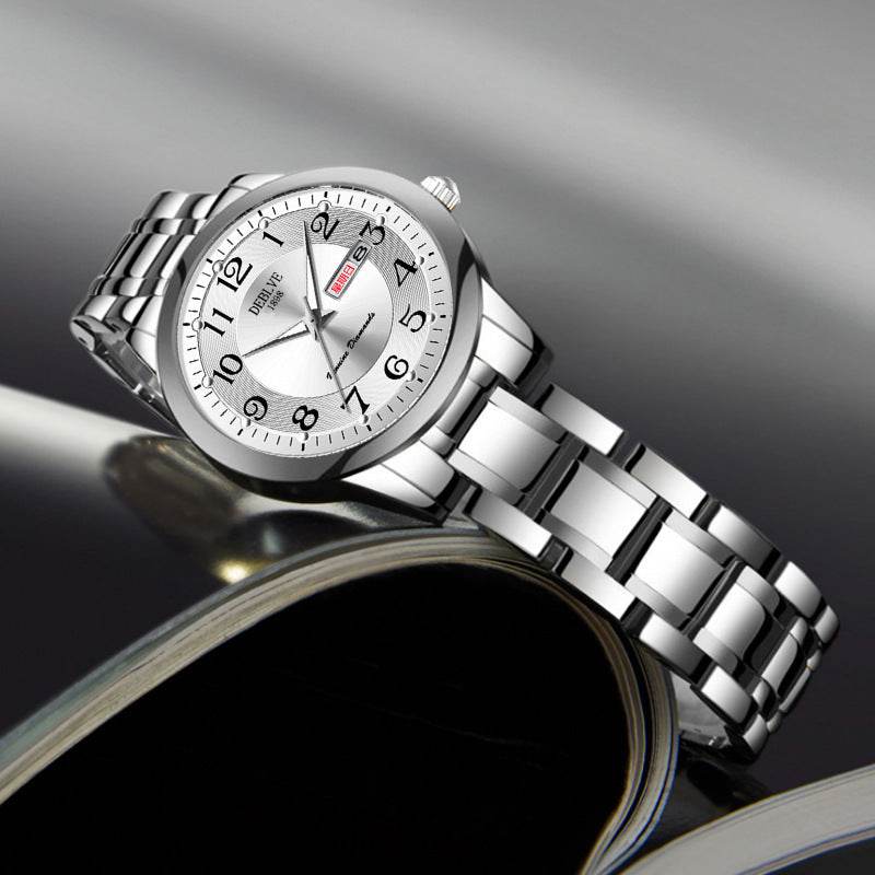 Ultra-thin Steel Strap Double Calendar Luminous Watrproof Watch - Velora