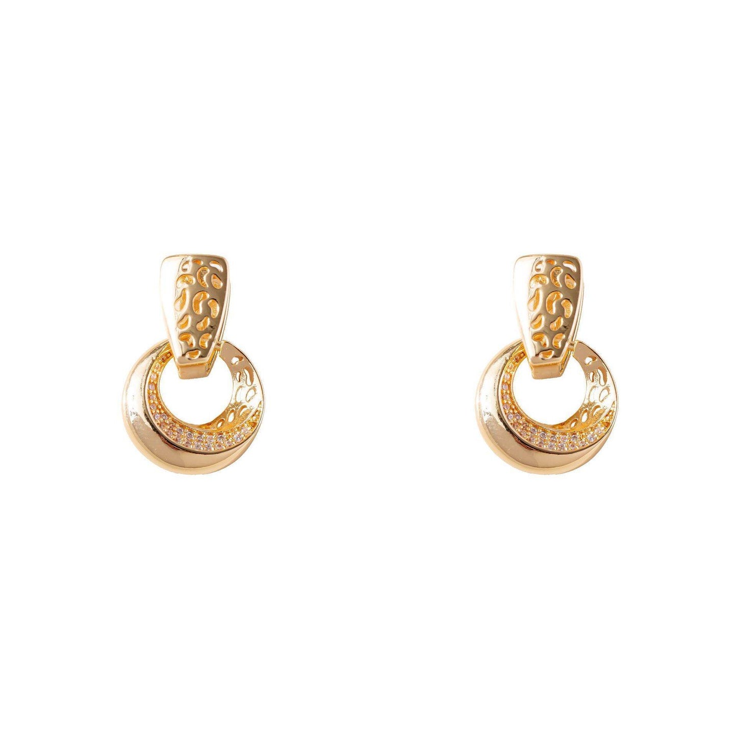 Hollow Round Moon Earrings Jewelry Women - Velora