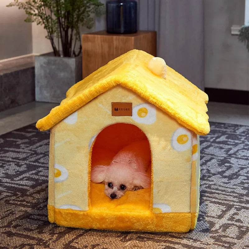 Foldable Dog House Pet Cat Bed Winter Dog Villa Sleep Kennel Removable Nest Warm Enclosed Cave Sofa Pets Supplies - Velora