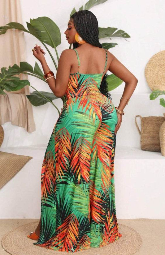 Plus Size Vacation Print Short Sets - Velora