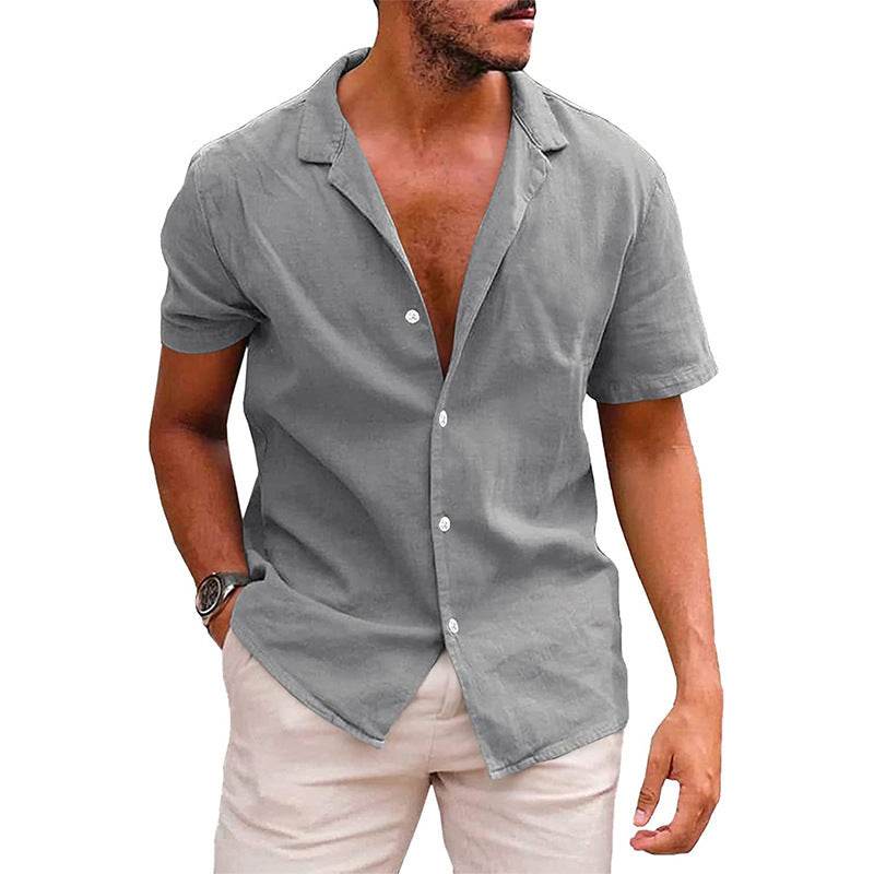 Men's Tops Casual Button Down Shirt Short Sleeve Beach Shirt Summer Mens Clothing - Velora