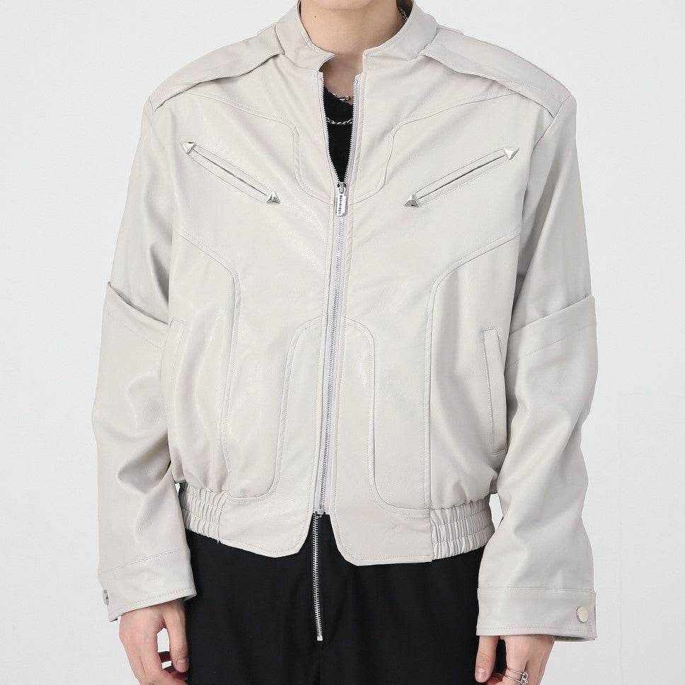 Men's High-grade Short Motorcycle Leather Coat - Velora