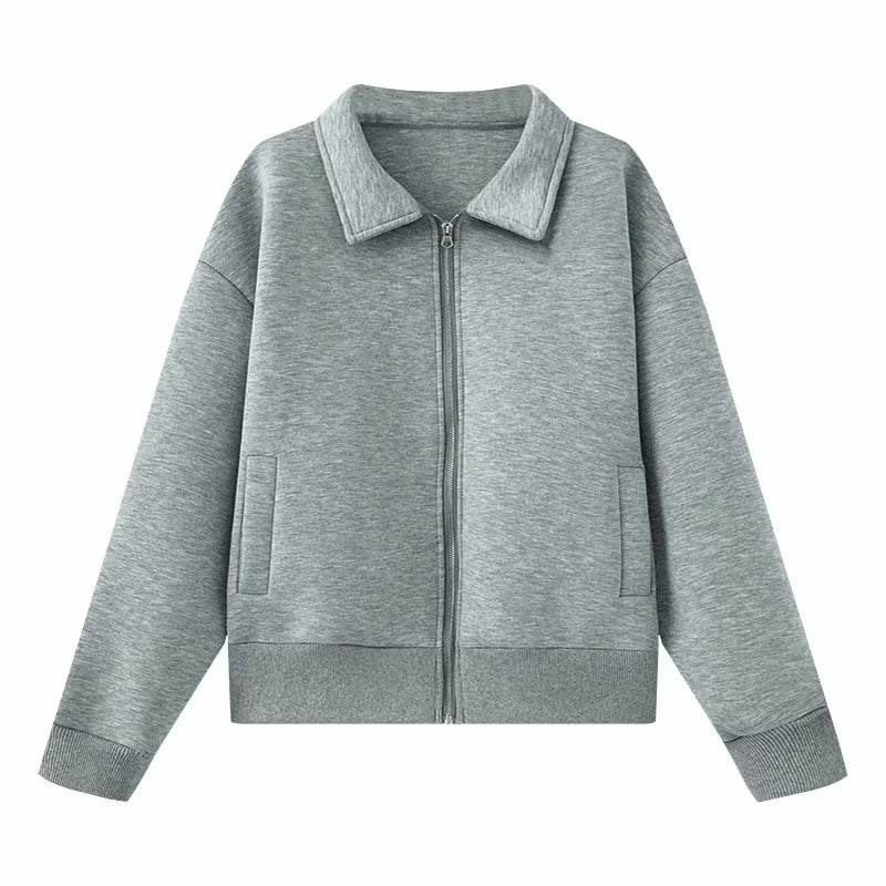 European And American Style Lapel Loose Cardigan Coat Female Casual Jacket Top - Velora
