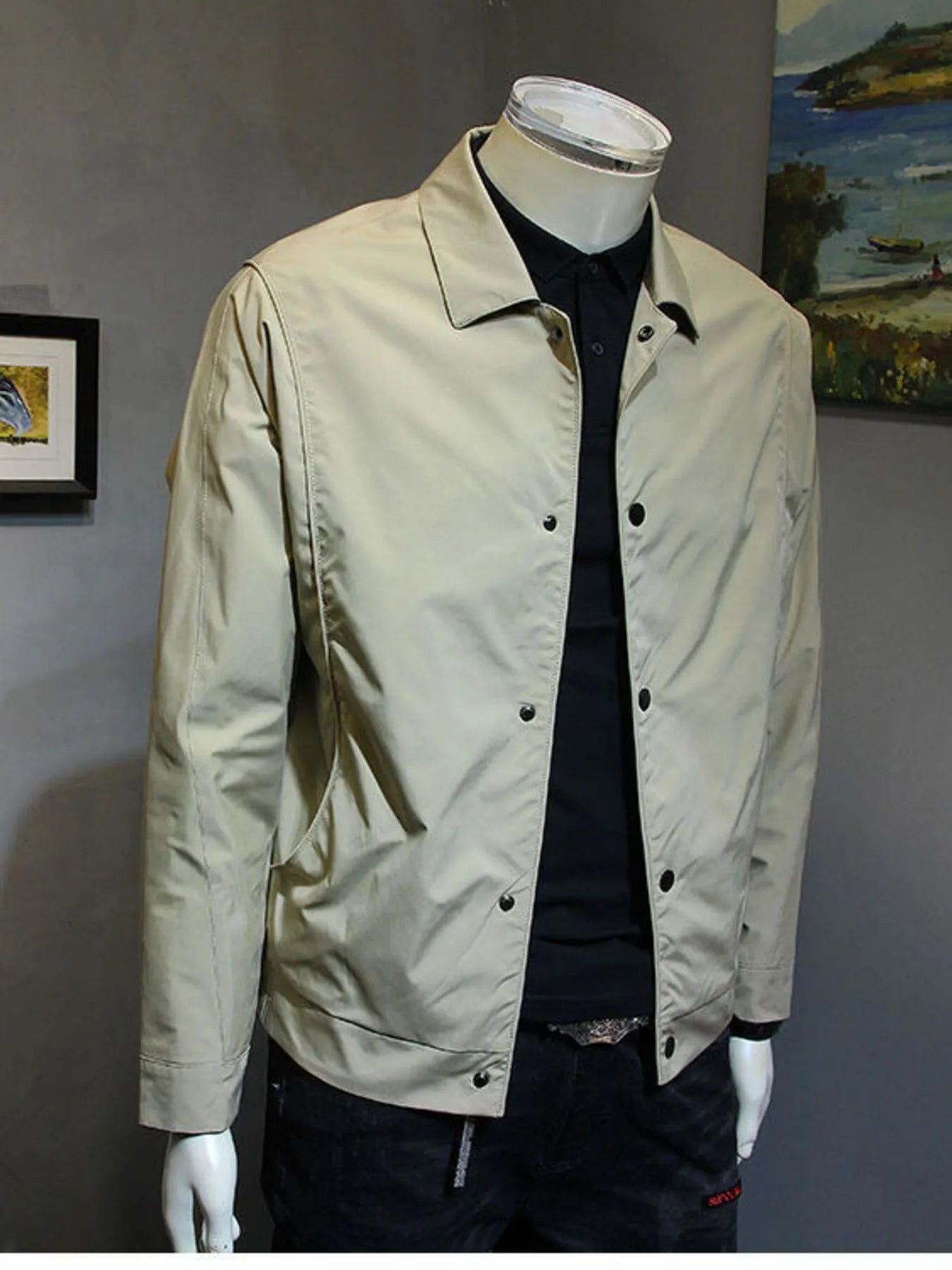 Men's Plus Size Snap Down Long Sleeve Jacket - Velora