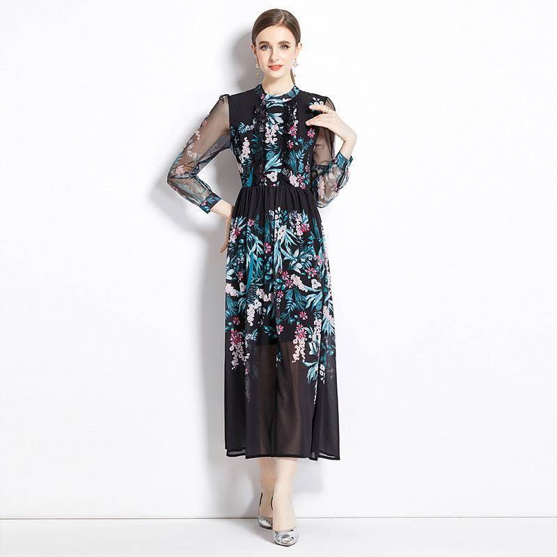 Black Shivering Elegant Socialite Waist-tight Elegant Dress - Velora