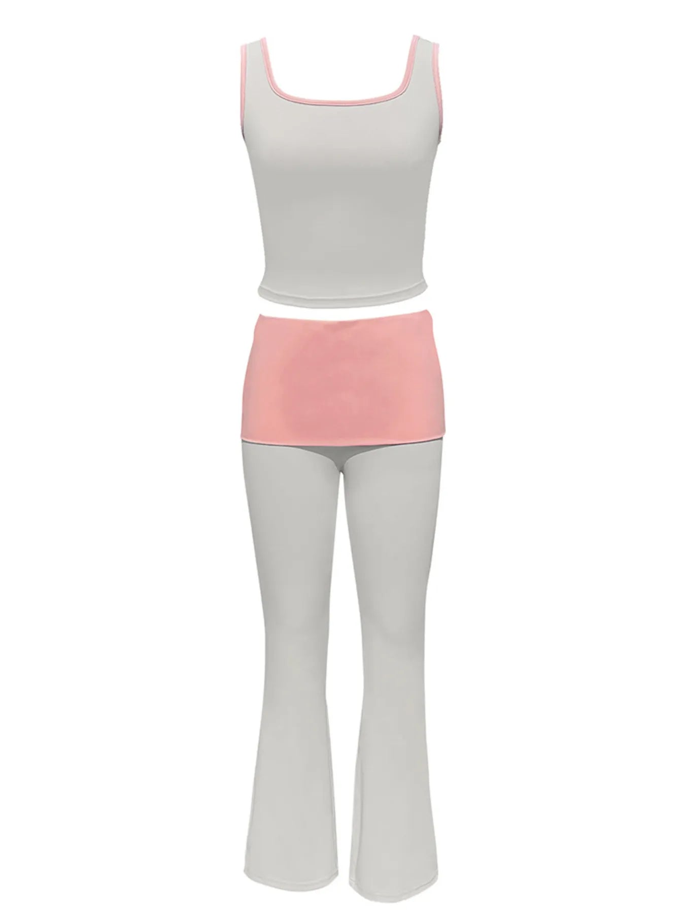 Contrast Trim Tank and Pants Active Set - Velora
