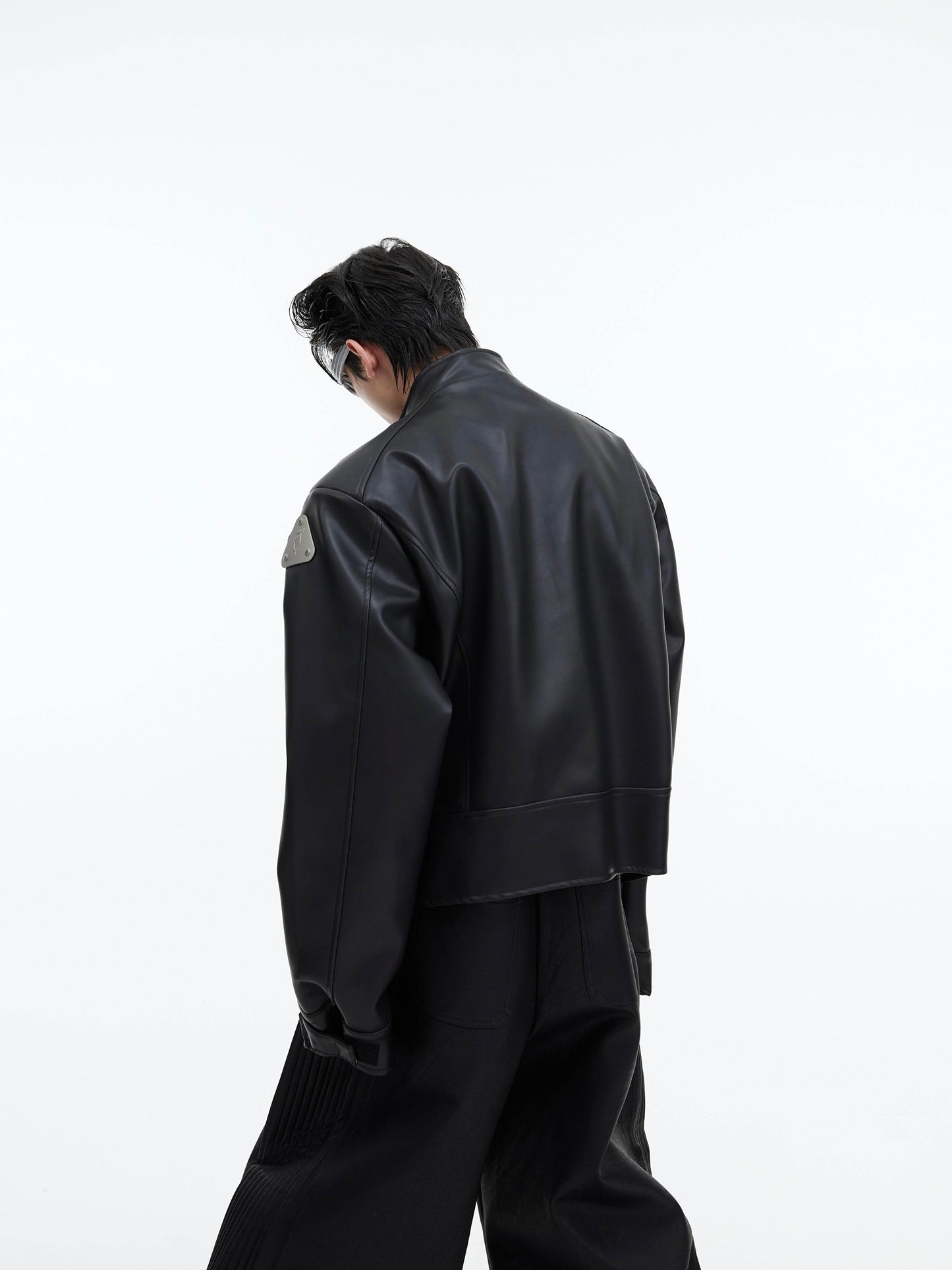 Leather Jacket Metal Graphic Design Jacket - Velora