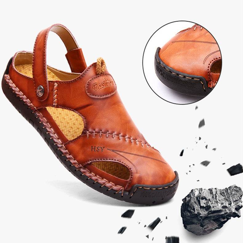 Men's Closed Toe Sandals Summer Adjustable Slides Slippers Fashion Beach Shoes - Velora