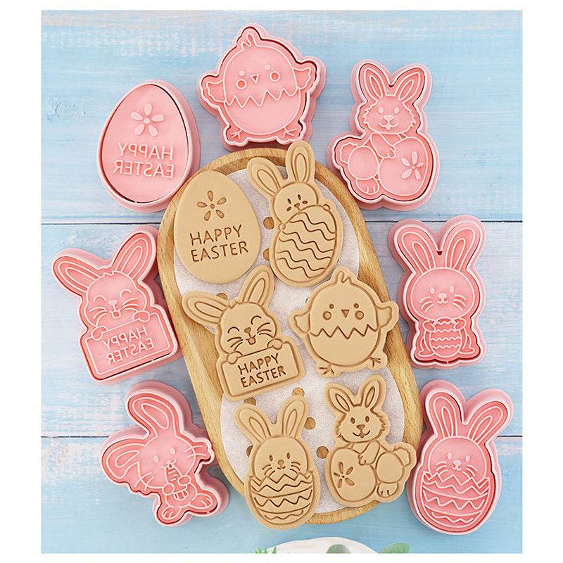 Easter Cookie Mold Cartoon Bunny Easter Egg Cookie Press - Velora