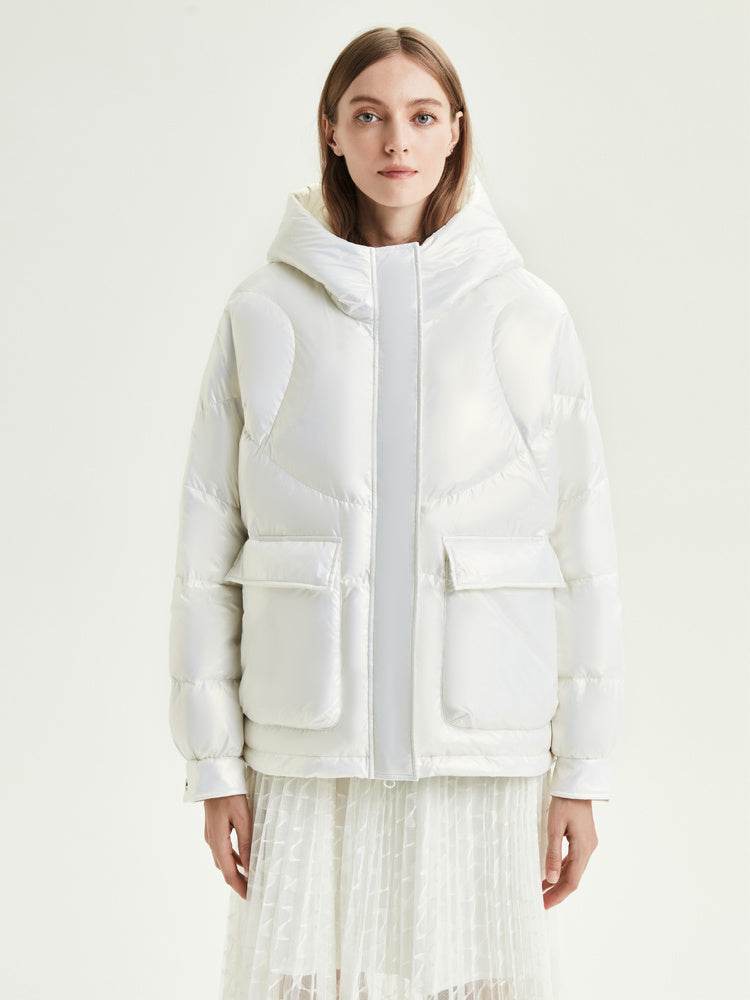 Women's Short Hooded Fashion Sports Down Jacket - Velora