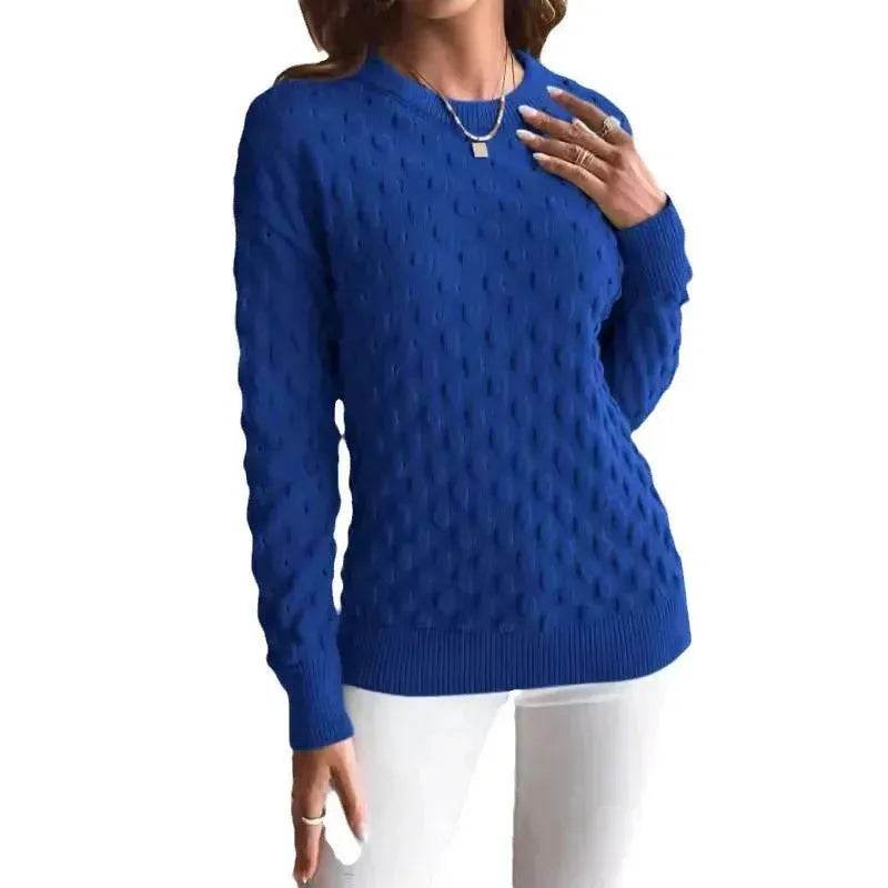 Pullover Round Neck Long Sleeves Knitwear Cashmere sweater Top women - Velora