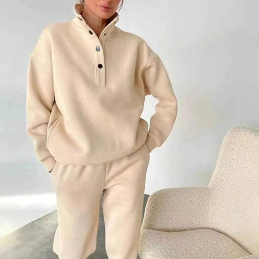 Oversized Solid Casual Pullovers Long Pant Set Warm Hoodie New Tracksuit Suit Fashion Pant Sets Sets For Women 2 Pieces joggers for women - Velora