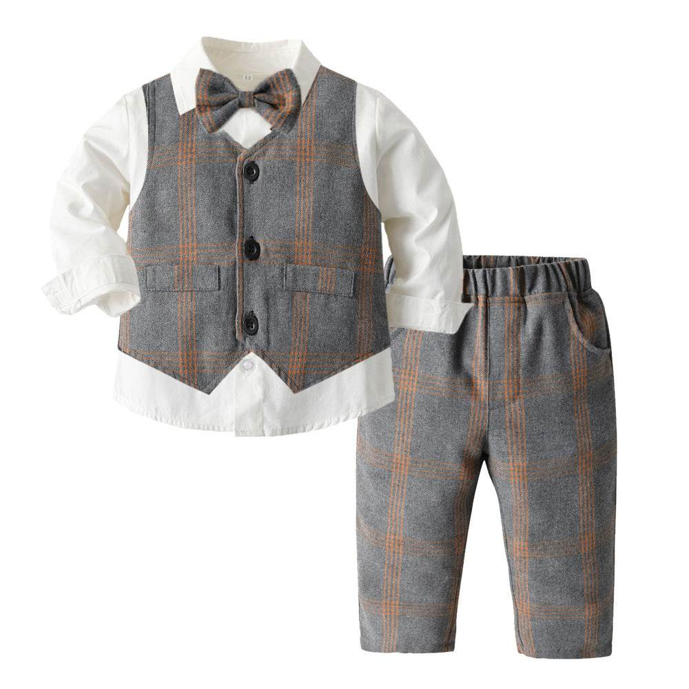Boys Autumn Clothing Children's Suit Three-piece Set - Velora