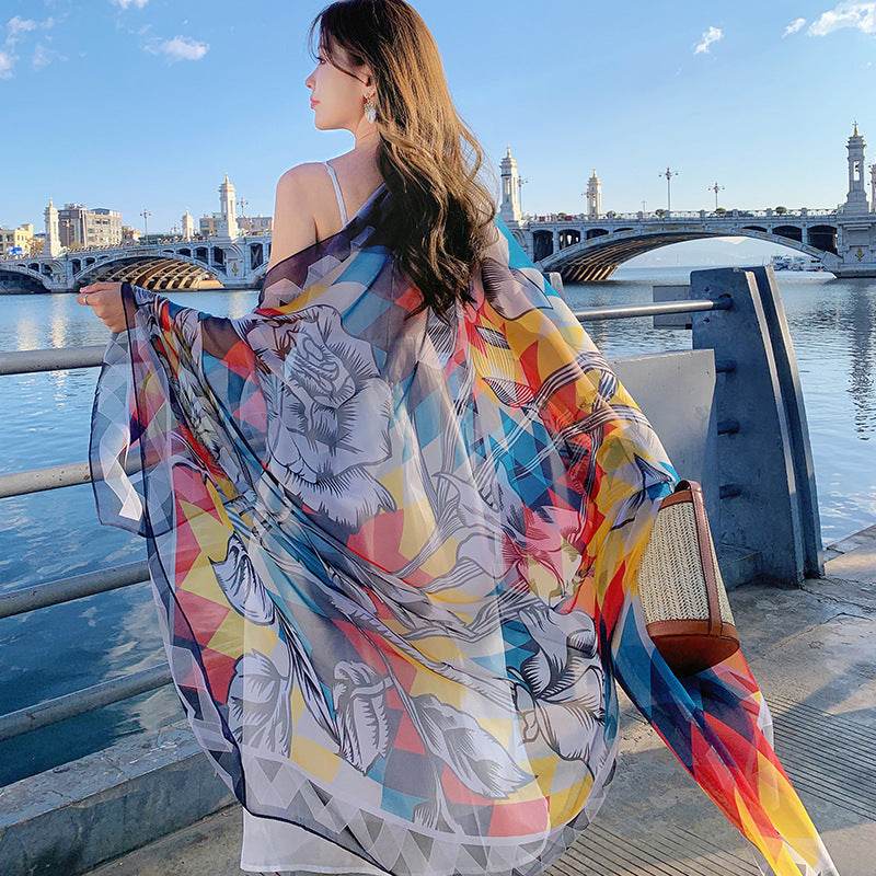 Beach Travel Long Outer Match Shawl - Velora