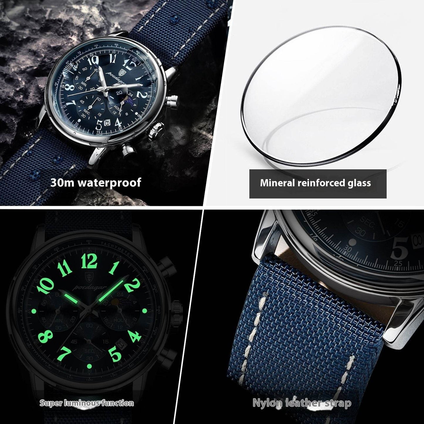 Multi-functional Waterproof Fashion Quartz Watch - Velora