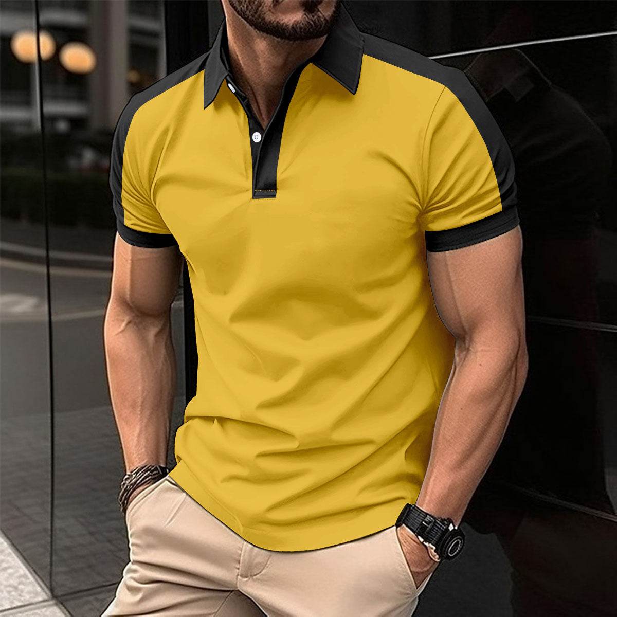 Men's Short Sleeve Business Shirt Summer Casual Polo Shirts - Velora