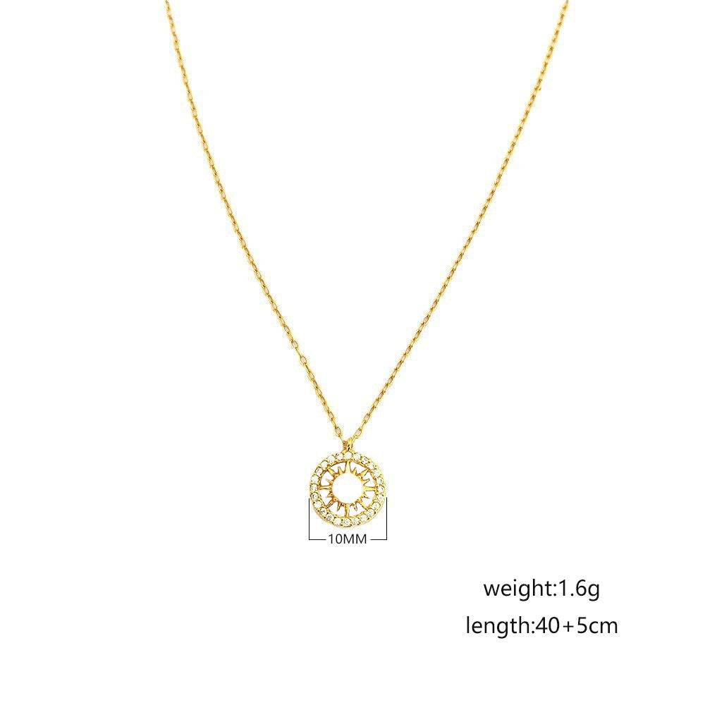 Fashion Jewelry Niche Moon And Sun Necklace Silver Opal Celtic Moon Necklace Sun Necklace Asterism Diamond - Velora