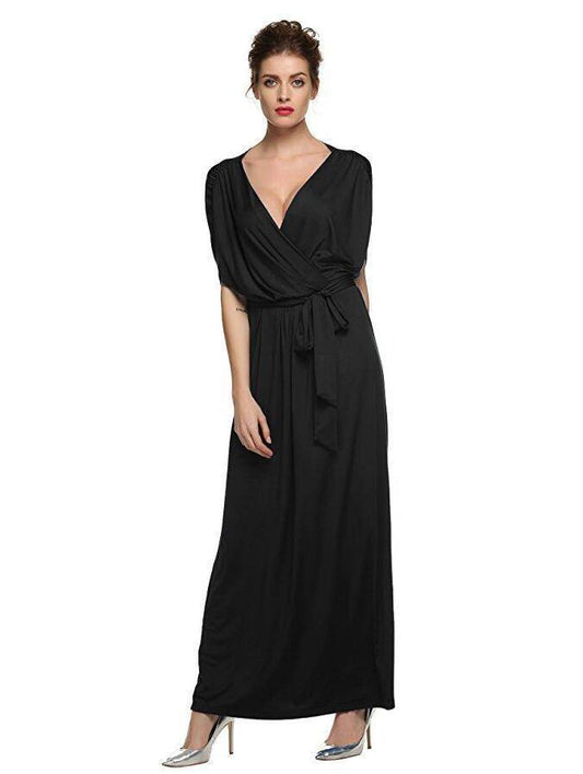 4XL Big Size Dress Elegant Women Long wrap Dresses Summer Dresses - Velora