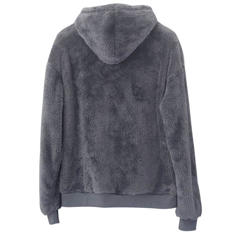 Double-sided Velvet Hooded Sweater Men's Plush Sweatshirt With Pockets - Velora