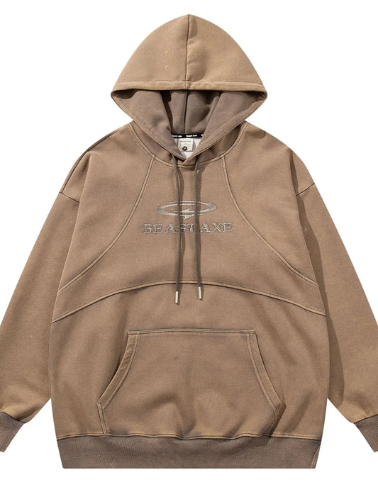 Men's Oversized Washed Long Sleeve Hoodie - Velora