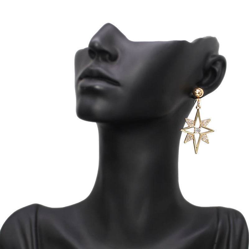 Eight-pointed Star Diamond Earrings Are Fashionable And Elegant - Velora