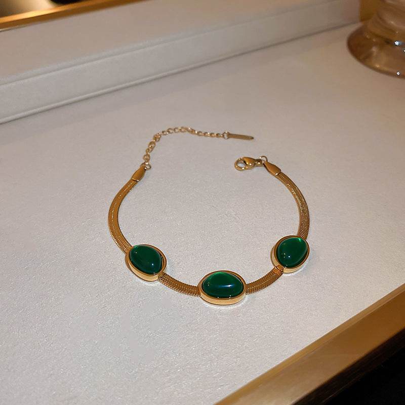 Fashion Jewelry Green Stone Crytal Snake Chain Multilayer Necklace For Women Pendant Boho Fashion Jewelry Gift - Velora
