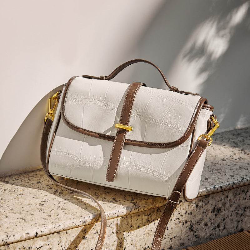 Fashion Genuine Leather Portable Messenger Bag Crossbody Shoulder - Velora