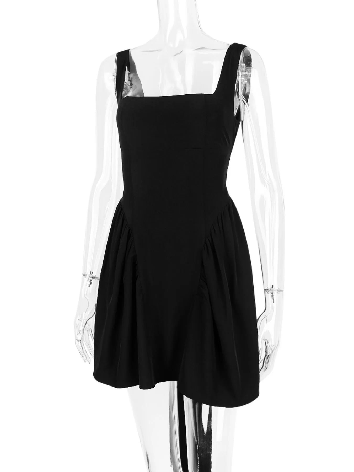 Backless Square Neck Mini Dress - Velora