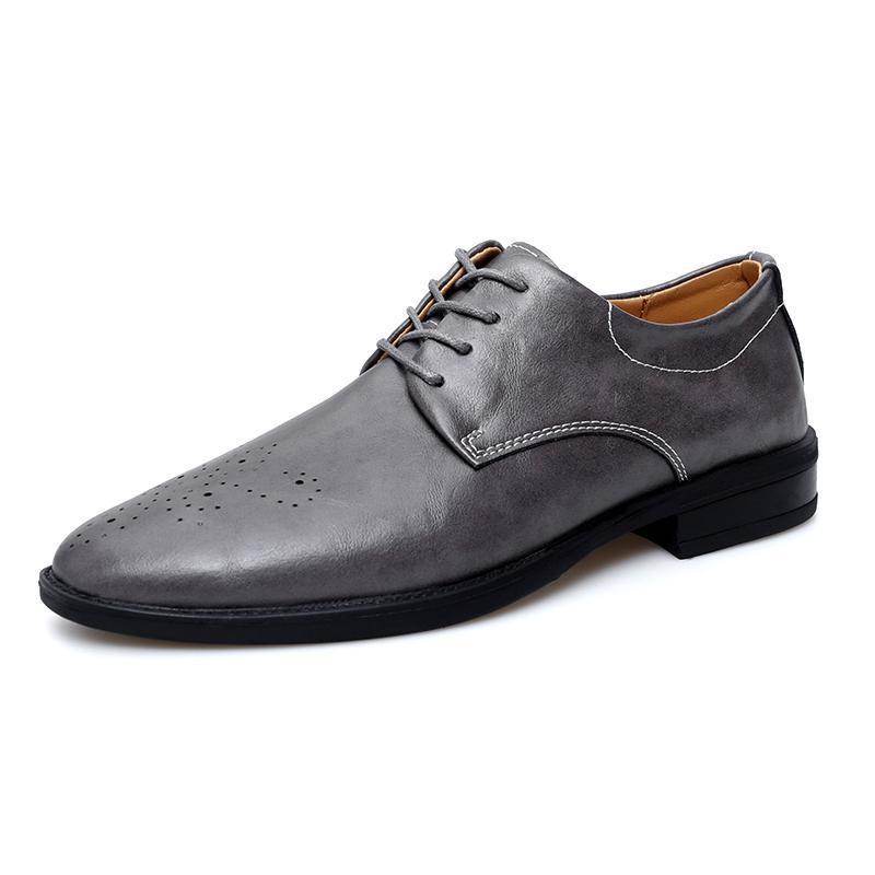 Men's Korean-style Trendy British-style Pointed Leather Shoes - Velora