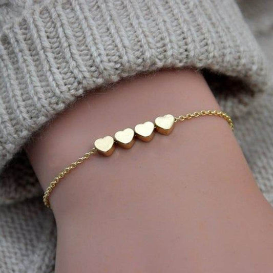 Fashion Jewelry Exquisite New Korean Fashion Temperament Simple Thin Chain Heart Bracelet For Women Girls Birthday Party Jewelry Gift - Velora