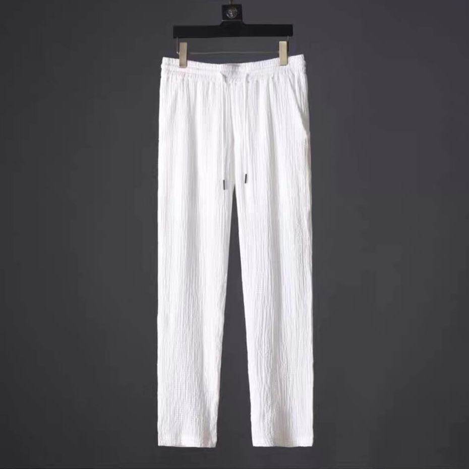 Leisure Suit Summer Loose Short Sleeve Top And Drawstring Trousers Fashion Mens Clothing - Velora