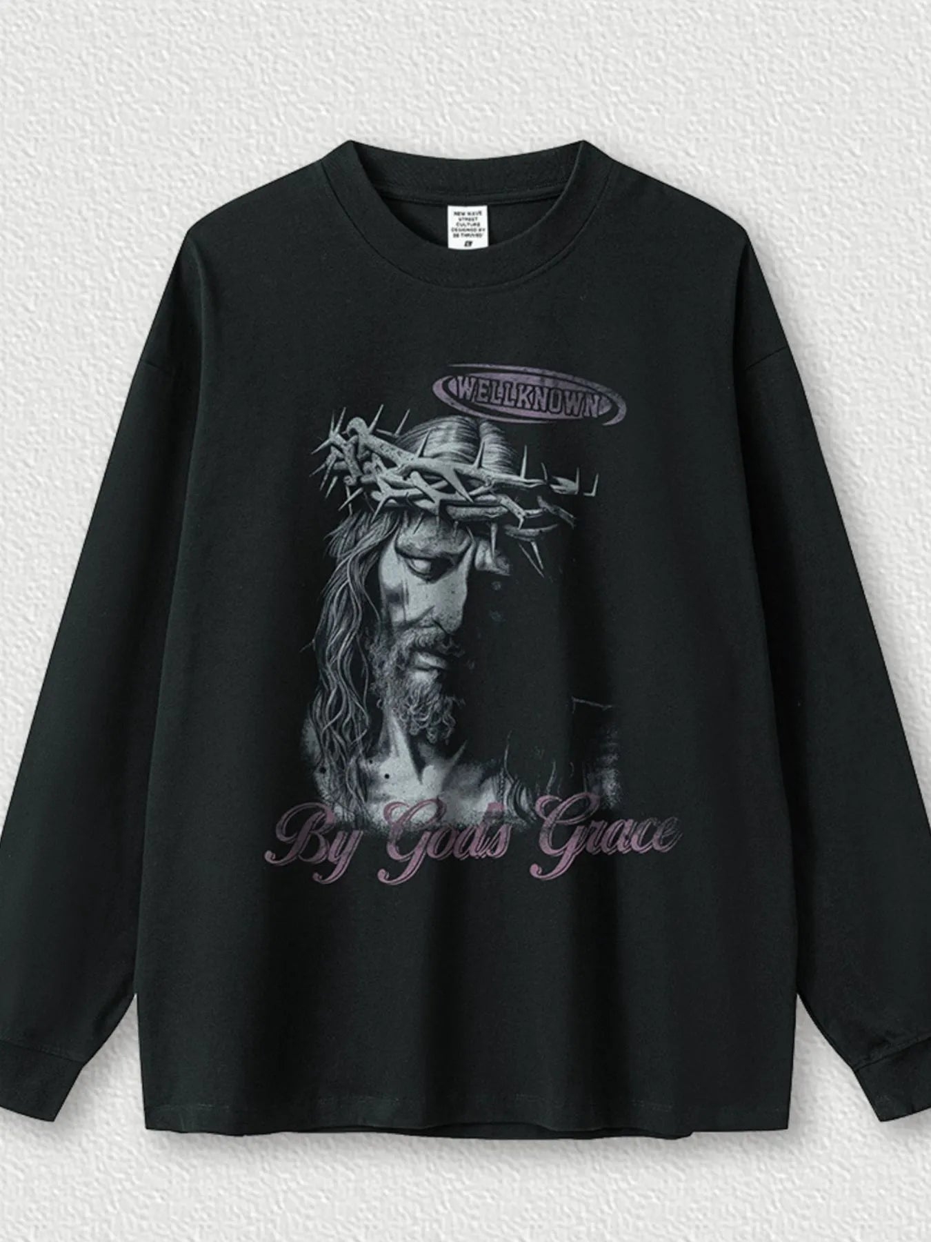 Men's Graphic Round Neck Long Sleeve T-Shirt - Velora