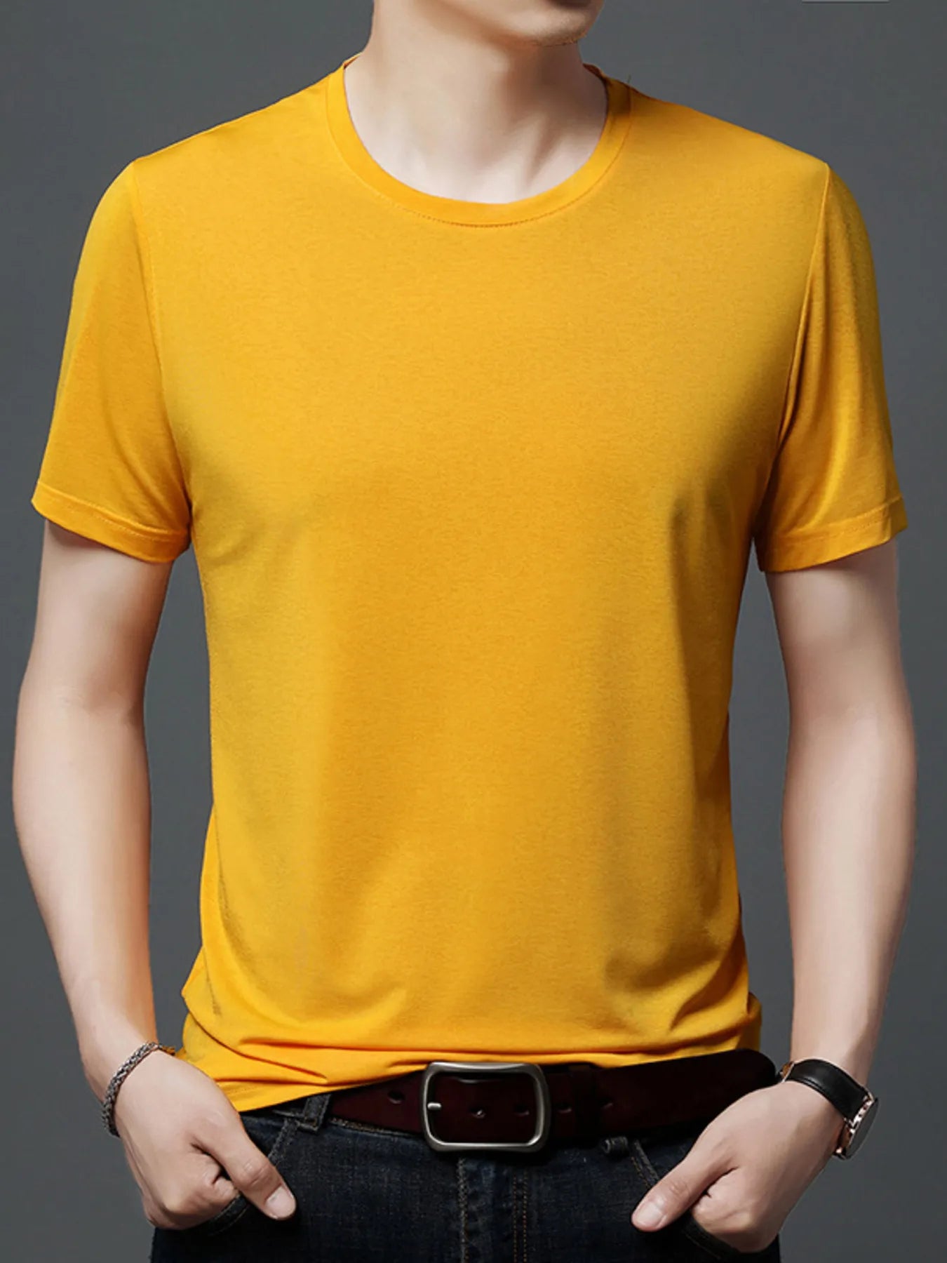 Men's Plus Size Classic Crew Neck Basic T-Shirt - Velora