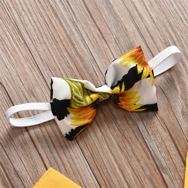 Summer Baby Girl Triangle Romper, Lace Wrapper For Newborn Baby, Sunflower Baby One-piece Romper - Velora